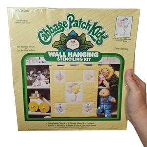 Vintage 1984 Cabbage Patch Kids Wall Hanging Stencil Kit Factory Sealed